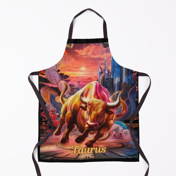 Item preview, Taurus Zodiac. whimsical bull, celestial bull designed and sold by ZodiacWonders.