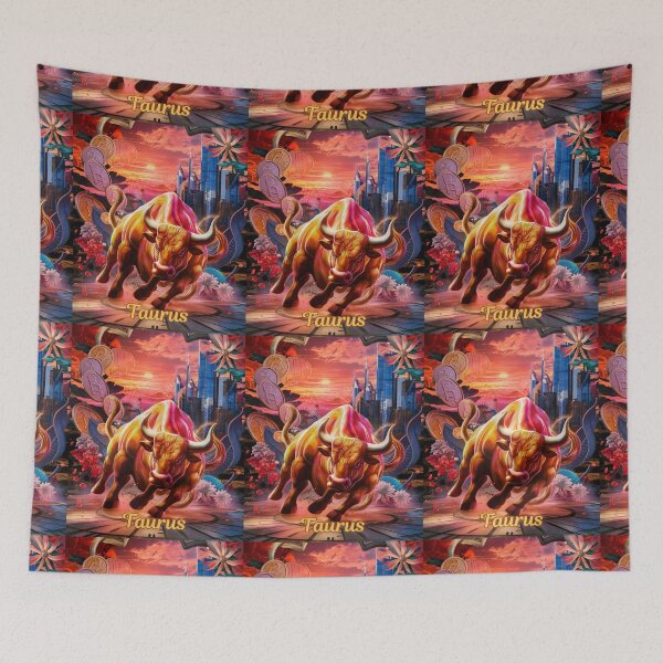 Item preview, Taurus Zodiac. whimsical bull, celestial bull designed and sold by ZodiacWonders.