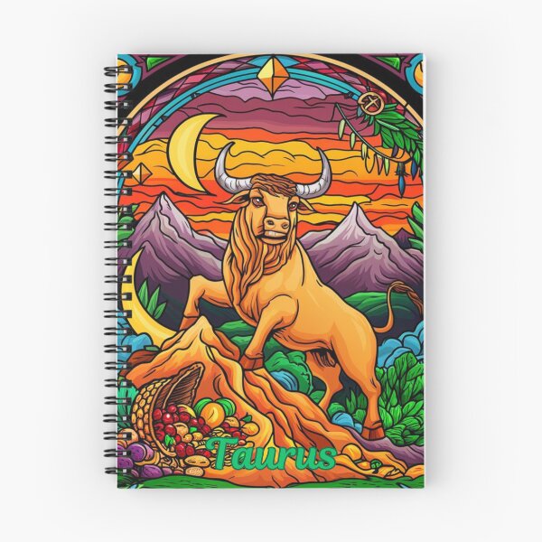 Item preview, Taurus Zodiac. stained glass, whimsical bull, celestial bull designed and sold by ZodiacWonders.