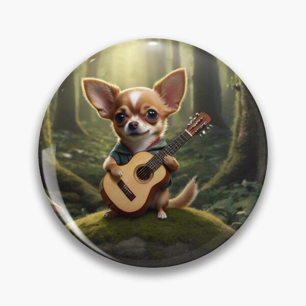 Item preview, Chihuahua guitarist in the forest designed and sold by Artbellachi.
