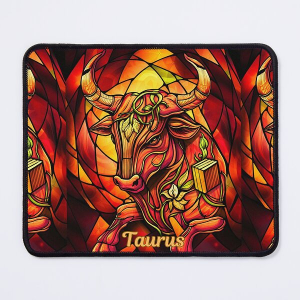 Item preview, Taurus Zodiac. stained glass, whimsical bull, celestial bull designed and sold by ZodiacWonders.