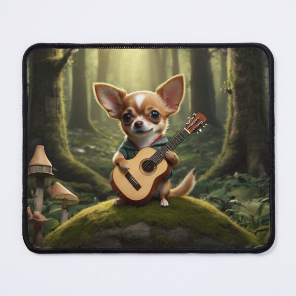 Item preview, Chihuahua guitarist in the forest designed and sold by Artbellachi.
