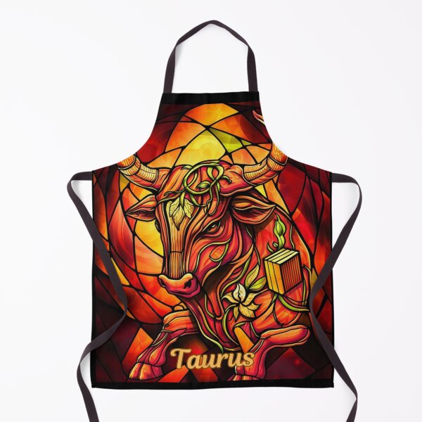 Item preview, Taurus Zodiac. stained glass, whimsical bull, celestial bull designed and sold by ZodiacWonders.