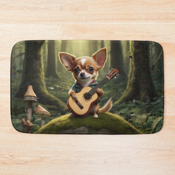 Item preview, Chihuahua guitarist in the forest designed and sold by Artbellachi.