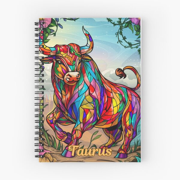 Item preview, Taurus Zodiac. stained glass, whimsical bull, celestial bull designed and sold by ZodiacWonders.