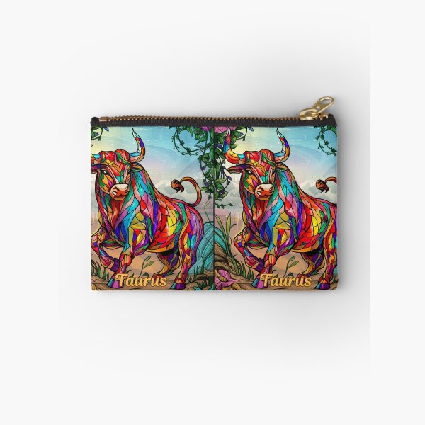 Item preview, Taurus Zodiac. stained glass, whimsical bull, celestial bull designed and sold by ZodiacWonders.