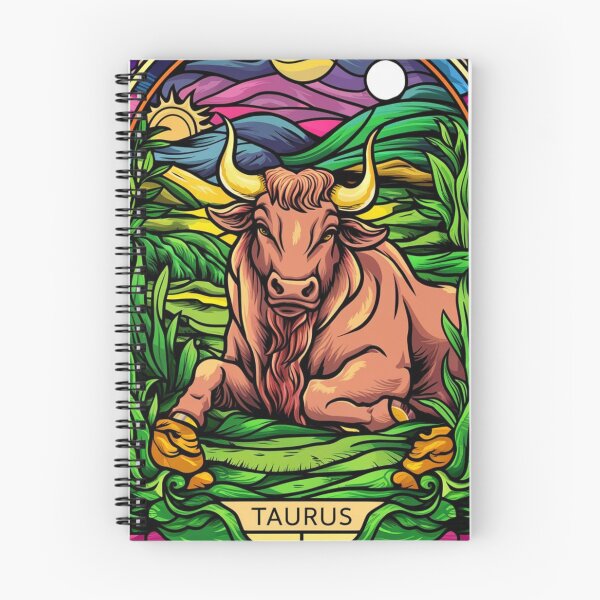 Item preview, Taurus Zodiac. stained glass, whimsical bull, celestial bull designed and sold by ZodiacWonders.