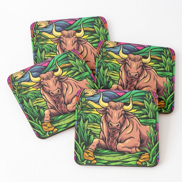 Item preview, Taurus Zodiac. stained glass, whimsical bull, celestial bull designed and sold by ZodiacWonders.