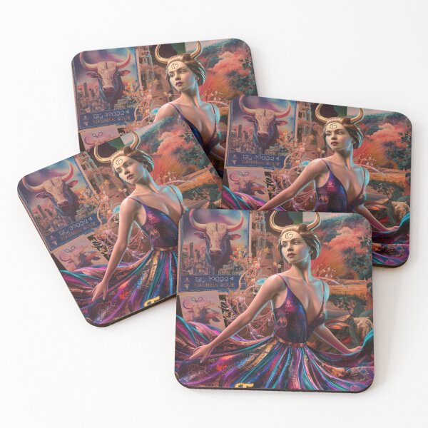 Item preview, Taurus Zodiac. celestial woman, whimsical girl, celestial goddess, celestial girl, sexy girl designed and sold by ZodiacWonders.