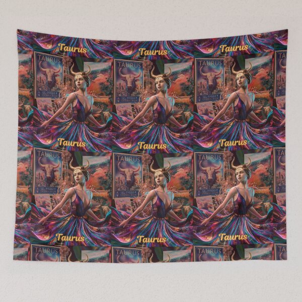 Item preview, Taurus Zodiac. celestial woman, whimsical girl, celestial goddess, celestial girl, sexy girl designed and sold by ZodiacWonders.