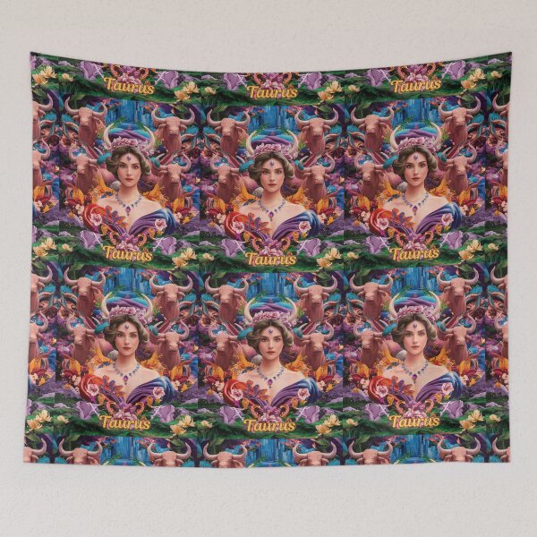 Item preview, Taurus Zodiac. celestial woman, whimsical girl, celestial goddess, celestial girl, sexy girl designed and sold by ZodiacWonders.