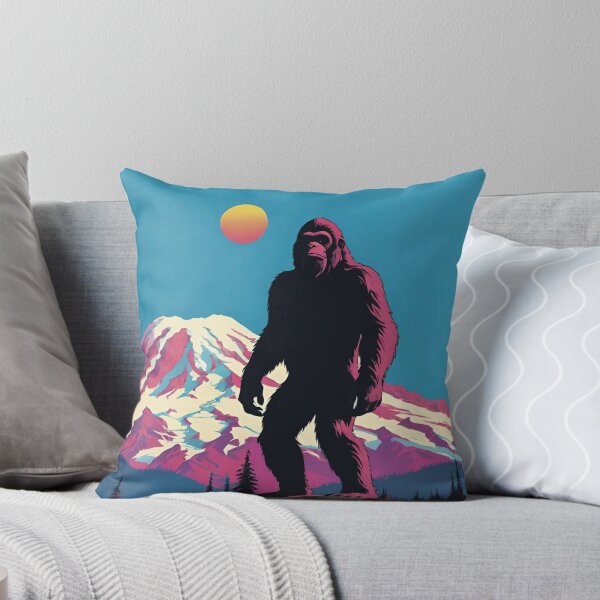 Item preview, Sasquatch Bigfoot Yeti Cryptoid Mount Rainier Mountain Tree Sunset designed and sold by Sarcastic Narwhal.