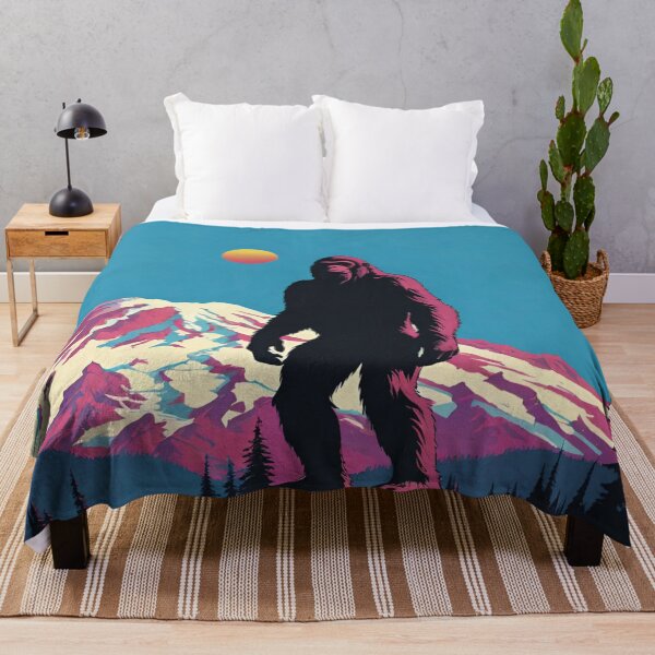 Item preview, Sasquatch Bigfoot Yeti Cryptoid Mount Rainier Mountain Tree Sunset designed and sold by Sarcastic Narwhal.