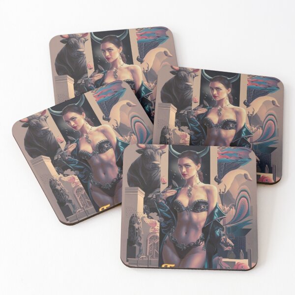 Item preview, Taurus Zodiac. celestial woman, whimsical girl, celestial goddess, celestial girl, sexy girl designed and sold by ZodiacWonders.