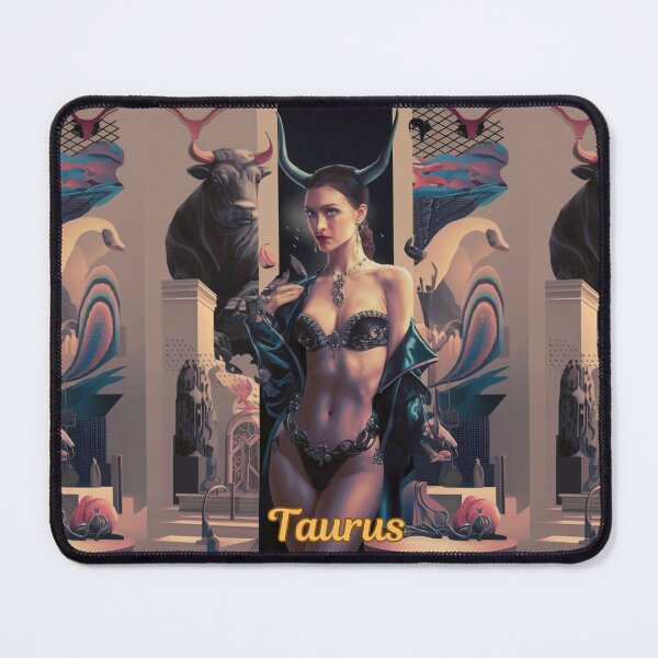 Item preview, Taurus Zodiac. celestial woman, whimsical girl, celestial goddess, celestial girl, sexy girl designed and sold by ZodiacWonders.