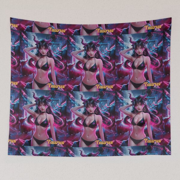 Item preview, Taurus Zodiac. cyberpunk style, celestial woman, whimsical girl, celestial goddess, celestial girl, sexy girl designed and sold by ZodiacWonders.