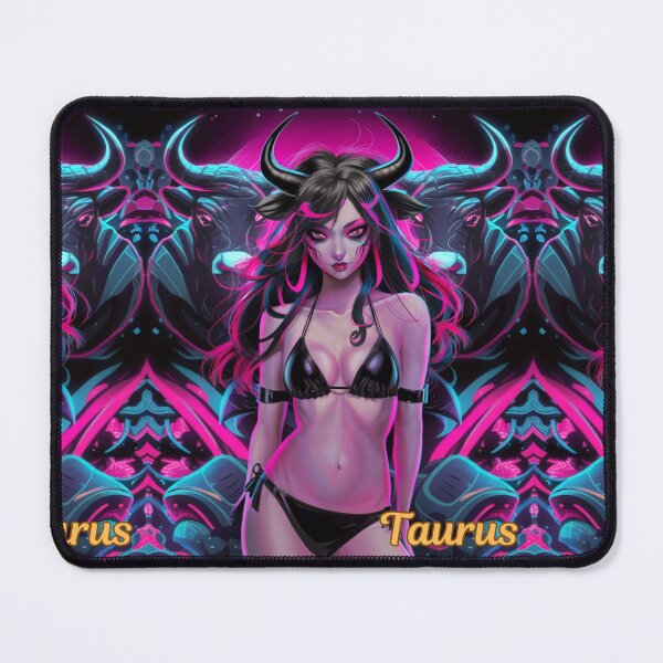 Item preview, Taurus Zodiac. cyberpunk style, celestial woman, whimsical girl, celestial goddess, celestial girl, sexy girl designed and sold by ZodiacWonders.