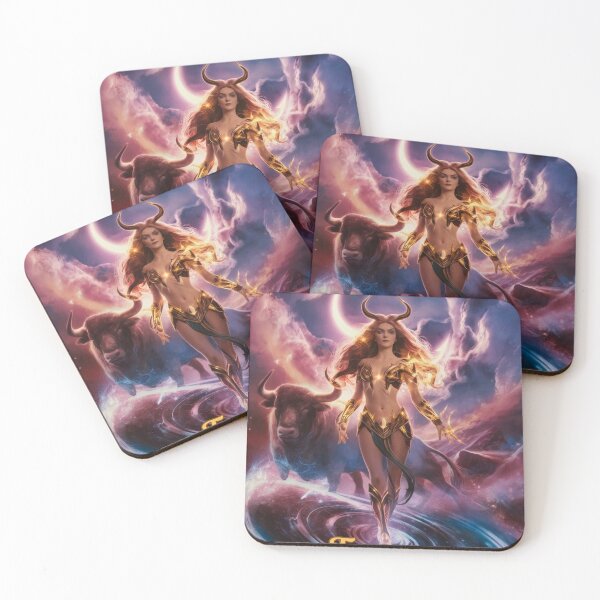 Item preview, Taurus Zodiac. celestial woman, whimsical girl, celestial goddess, celestial girl, sexy girl designed and sold by ZodiacWonders.