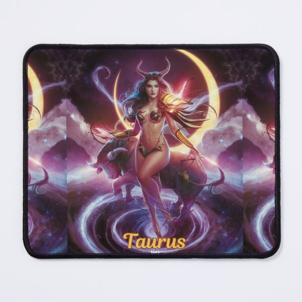 Item preview, Taurus Zodiac. celestial woman, whimsical girl, celestial goddess, celestial girl, sexy girl designed and sold by ZodiacWonders.