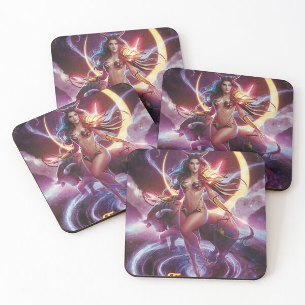 Item preview, Taurus Zodiac. celestial woman, whimsical girl, celestial goddess, celestial girl, sexy girl designed and sold by ZodiacWonders.