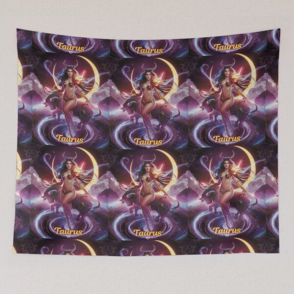 Item preview, Taurus Zodiac. celestial woman, whimsical girl, celestial goddess, celestial girl, sexy girl designed and sold by ZodiacWonders.