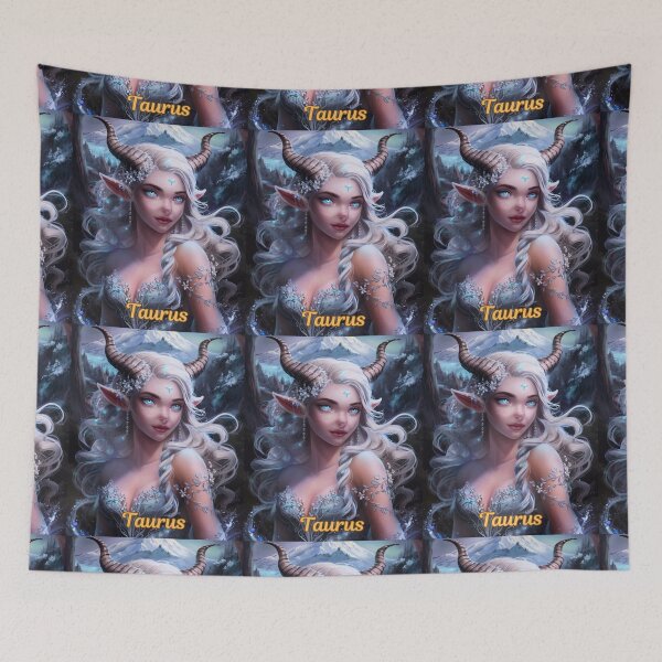 Item preview, Taurus Zodiac. celestial woman, whimsical girl, celestial goddess, celestial girl, sexy girl designed and sold by ZodiacWonders.