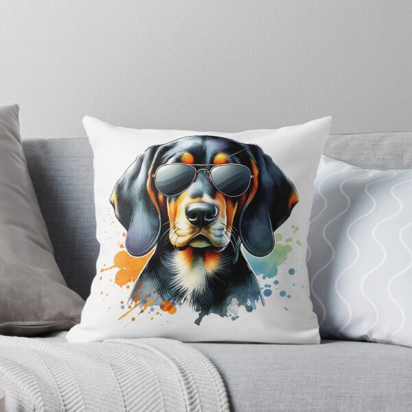 Item preview, Watercolor Black And Tan Coonhound Wearing Sunglasses designed and sold by TheAnimalZ00.