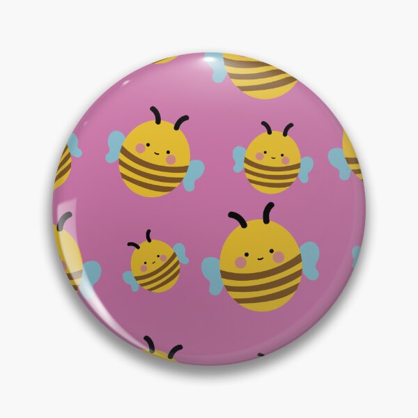 Item preview, Kawaii smiling flying bees designed and sold by Denisse diseno.