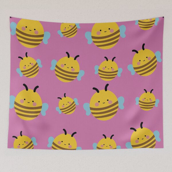 Artikelvorschau, Kawaii lächelnde fliegende Bienen entworfen und verkauft von Denisse diseno.