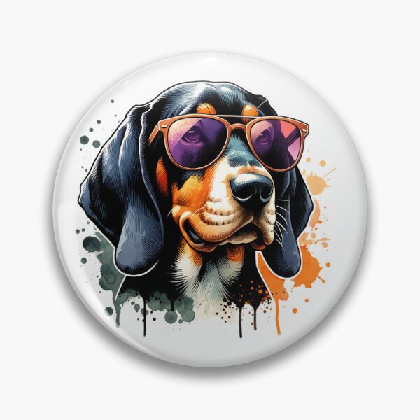 Item preview, Watercolor Black And Tan Coonhound Wearing Sunglasses designed and sold by TheAnimalZ00.