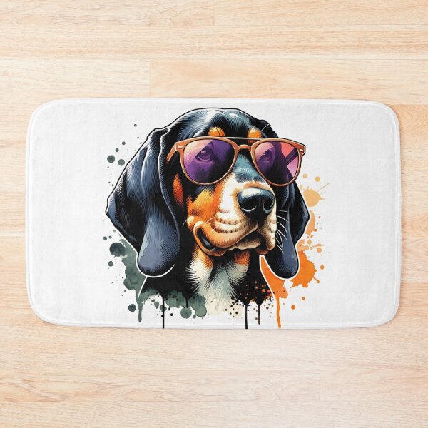 Item preview, Watercolor Black And Tan Coonhound Wearing Sunglasses designed and sold by TheAnimalZ00.