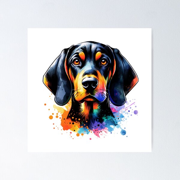 Item preview, Watercolor Black And Tan Coonhound  designed and sold by TheAnimalZ00.