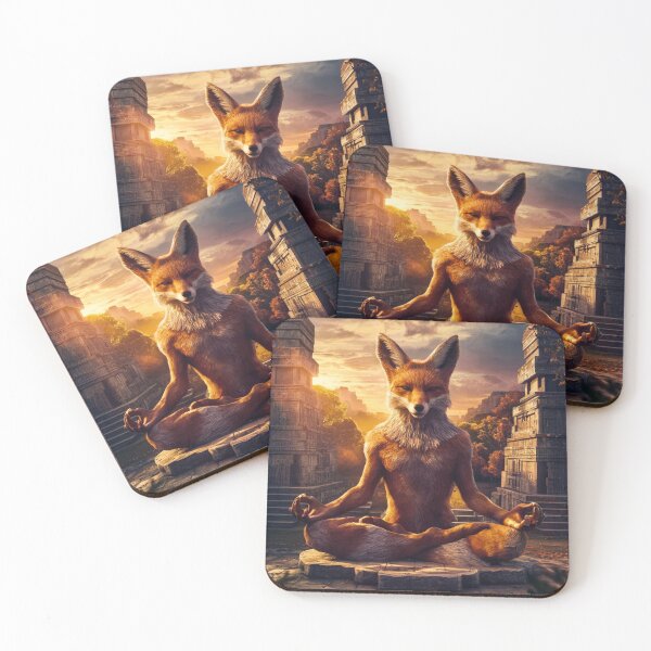 Artikelvorschau, Fuchsporträt. Lotussitz, Fuchsmeditation entworfen und verkauft von FoxVibes.