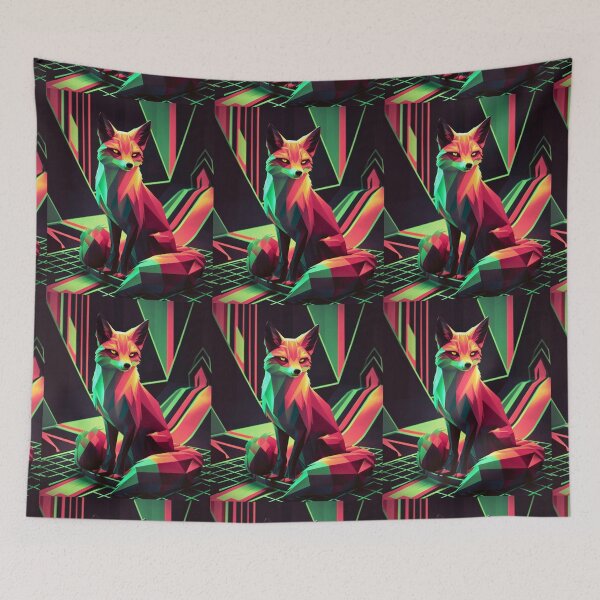 Item preview, Fox Portrait. retrowave fox designed and sold by FoxVibes.