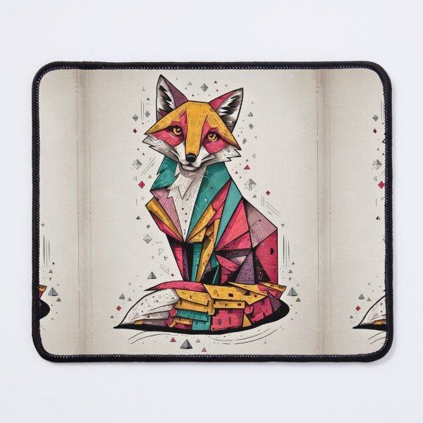 Item preview, Fox Portrait. cubistic fox, cubism fox, paper fox, happy fox designed and sold by FoxVibes.