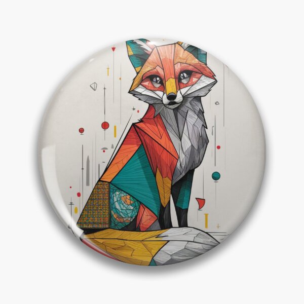 Artikelvorschau, Fuchs-Porträt. Kubistischer Fuchs, Kubismus-Fuchs, Papierfuchs, glücklicher Fuchs entworfen und verkauft von FoxVibes.