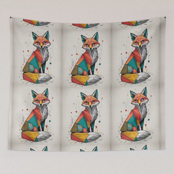 Artikelvorschau, Fuchs-Porträt. Kubistischer Fuchs, Kubismus-Fuchs, Papierfuchs, glücklicher Fuchs entworfen und verkauft von FoxVibes.