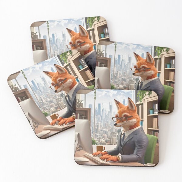 Artikelvorschau, Fuchs-Porträt. Fuchs im Anzug entworfen und verkauft von FoxVibes.