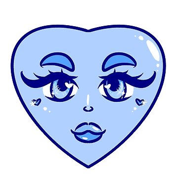 "Baddie heart logo it girl kawaii heart digital art sticker design for