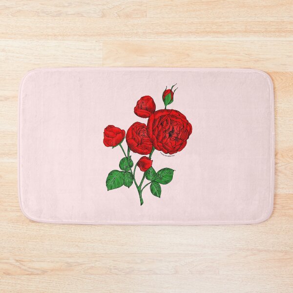 Item preview, Bright Red Pompon Rose Bloom Full 26-40 Petals In 3+ Rows designed and sold by Rachael Taylor.