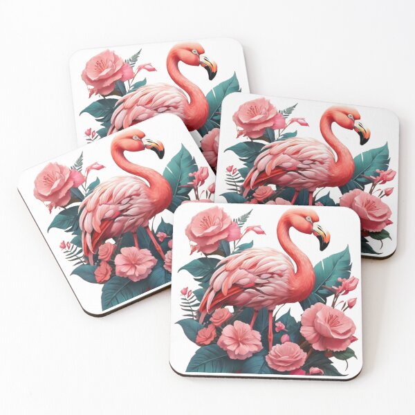 Item preview, Pink Flamingo With Flowers  designed and sold by Angelle55.