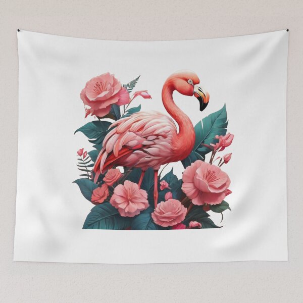Item preview, Pink Flamingo With Flowers  designed and sold by Angelle55.