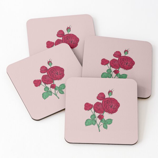 Item preview, Dark Red Pompon Rose Bloom Full 26-40 Petals In 3+ Rows designed and sold by zenithcreative.