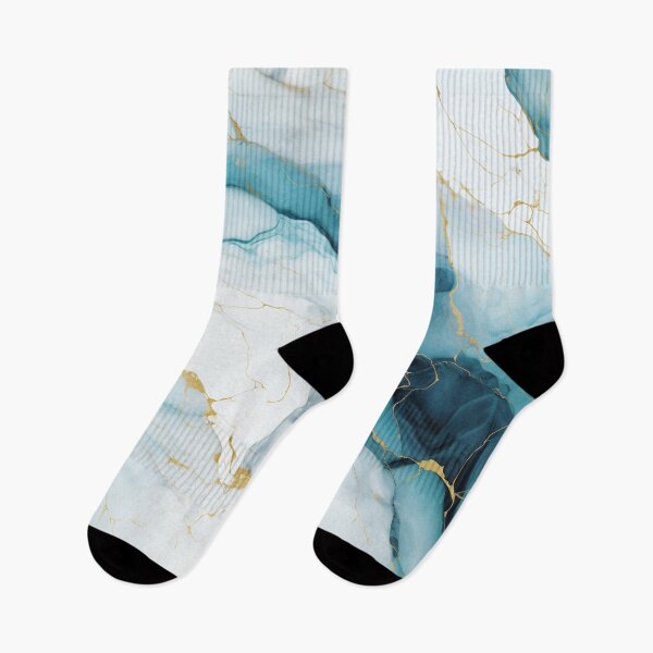Item preview, Dynamic abstract unique marble design blue gold 5 designed and sold by GoKindCreations.