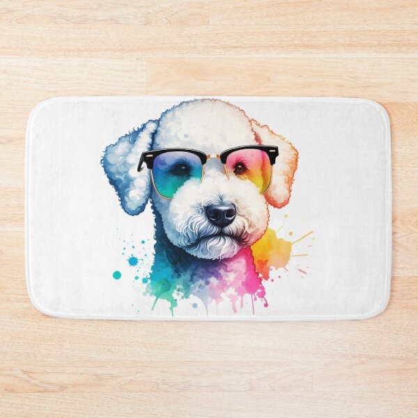 Item preview, Watercolor Bedlington Terrier Wearing Glasses designed and sold by TheAnimalZ00.