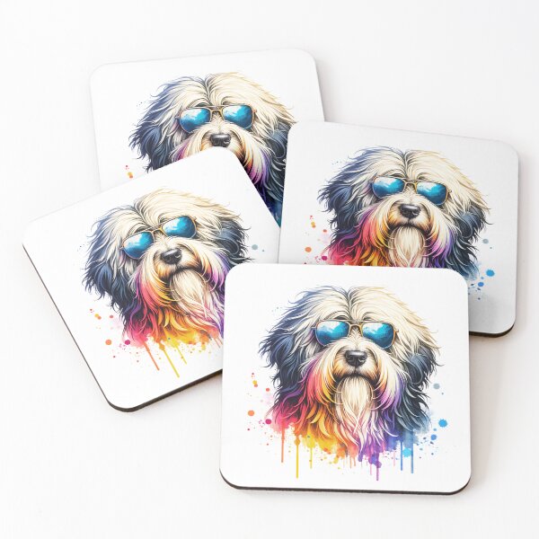 Item preview, Watercolor Bergmasco Sheepdog Wearing Sunglasses designed and sold by TheAnimalZ00.