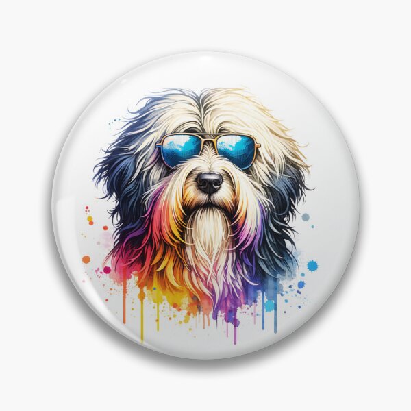 Item preview, Watercolor Bergmasco Sheepdog Wearing Sunglasses designed and sold by TheAnimalZ00.
