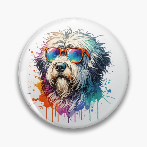 Item preview, Watercolor Bergmasco Sheepdog Wearing Sunglasses designed and sold by TheAnimalZ00.