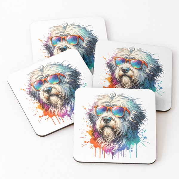 Item preview, Watercolor Bergmasco Sheepdog Wearing Sunglasses designed and sold by TheAnimalZ00.