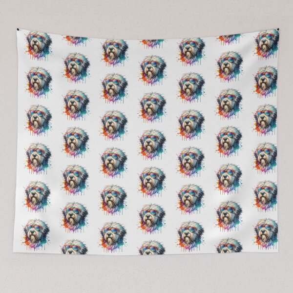Item preview, Watercolor Bergmasco Sheepdog Wearing Sunglasses designed and sold by TheAnimalZ00.